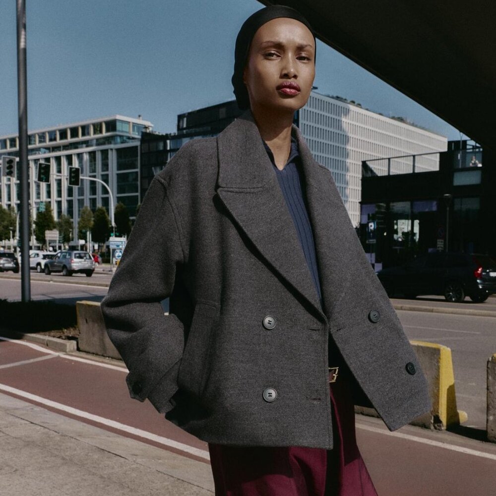 SOFT DOUBLE-BREASTED SHORT COAT